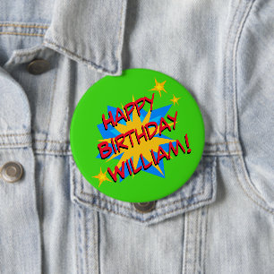 Custom Name Superhero Birthday Party 10 Cm Round Badge