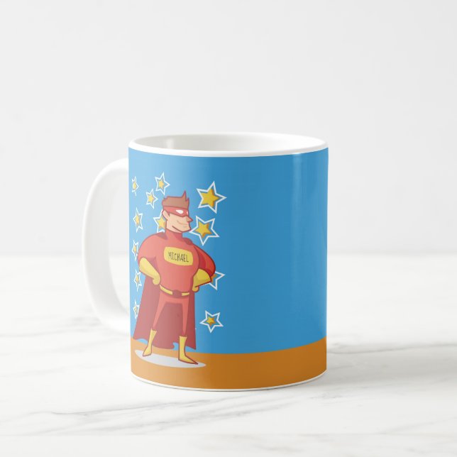 Custom Name Superhero Father's Day Coffee Mug (Front Left)