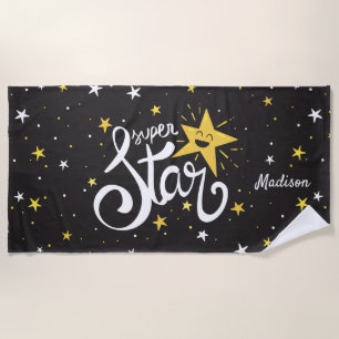 Custom name Superstar beach towel