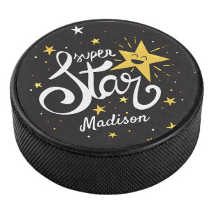 Custom name Superstar Hockey Puck