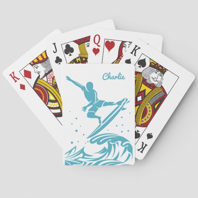 Custom Name Surfer playing cards (Back)