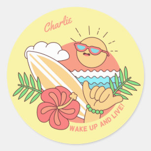 Custom Name Surfer stickers