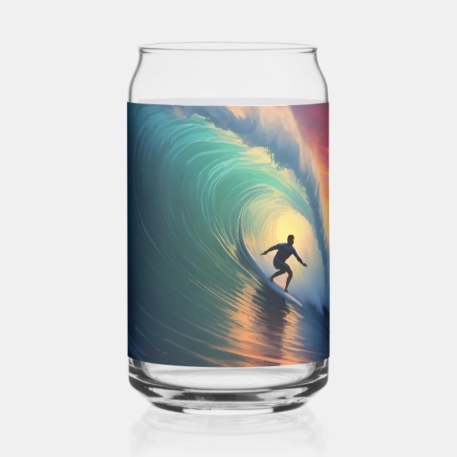 Custom Name Surfing Can Glass (Front)
