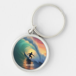 Custom Name Surfing Key Ring