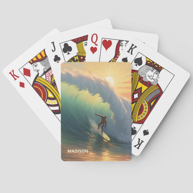 Custom Name Surfing Playing Cards (Back)