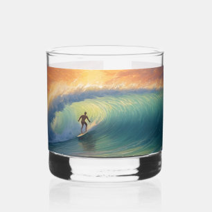 Custom Name Surfing Whiskey Glass