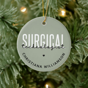 Custom Name Surgical Technologist Med Surg Tech Ceramic Tree Decoration