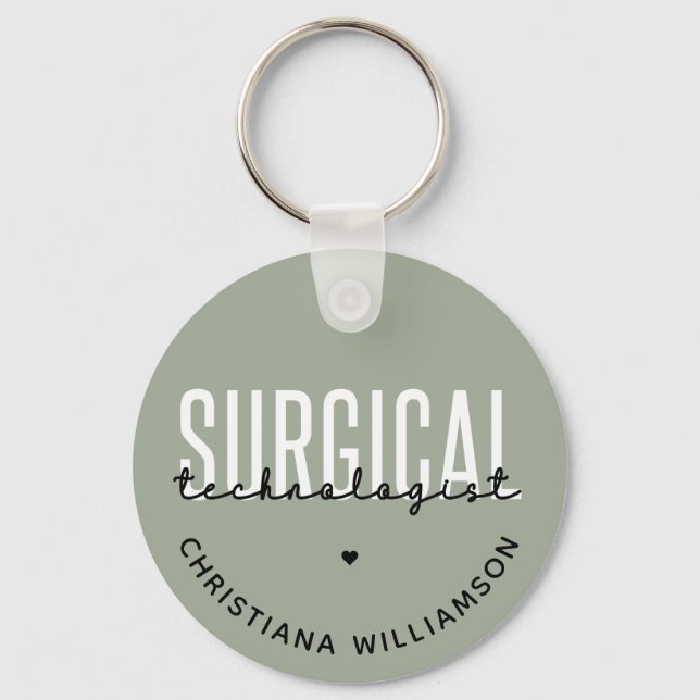 Custom Name Surgical Technologist Med Surg Tech Key Ring (Front)