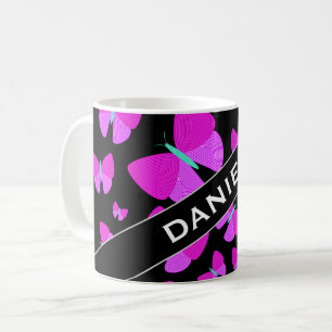 Custom Name + Swarm of Artistic Butterflies Mug
