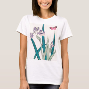 CUSTOM NAME T-SHIRT FOR WOMEN WITH JAPANESE IRIS