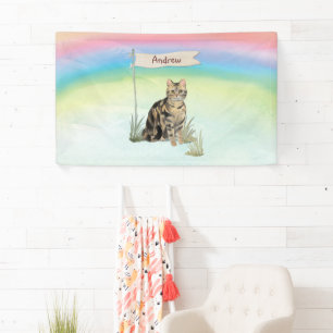 Custom Name Tabby Cat Pet Banner