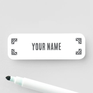 Custom Name Tag – Corner Brackets