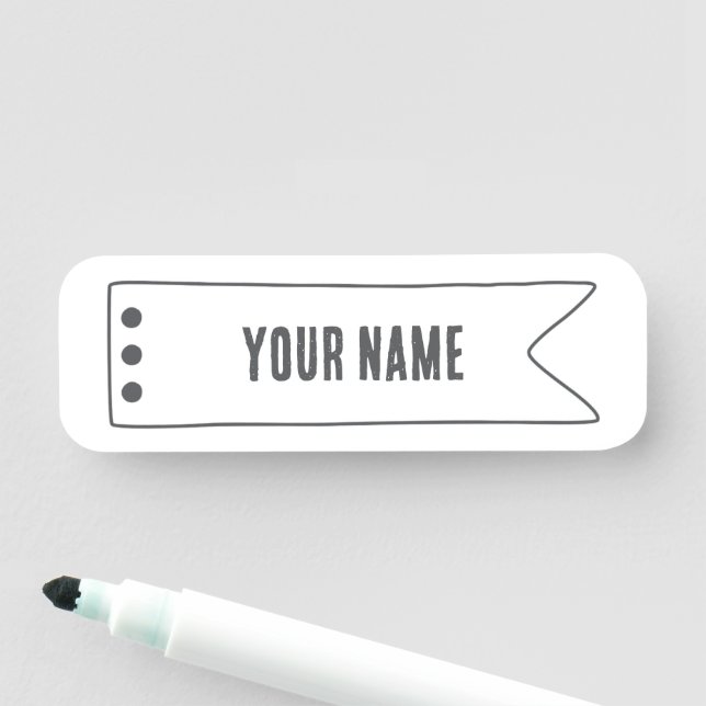 Custom Name Tag – Ribbon Frame (In Situ)