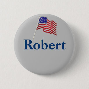 Custom Name Tag Text Patriotic Badge Pinback