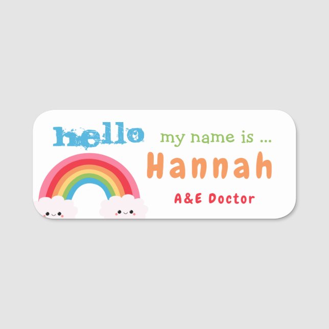 Custom Name Tags Rainbows  (Front)