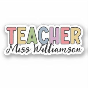 Custom Name Teacher Colourful Teacher Appreciation