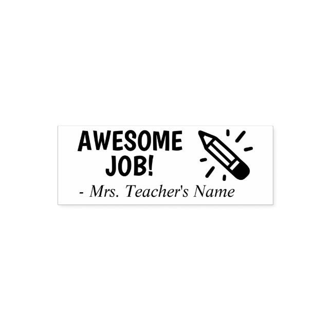 Custom Name Teacher's Self Inking Rubber Stamp (Design)