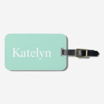 Custom Name Teal Luggage Tag Simple Travel