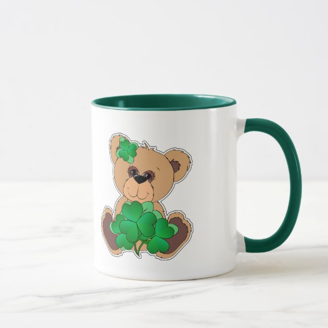 Custom Name Teddy Bear St. Patrick's Day Gift  Mug (Right)