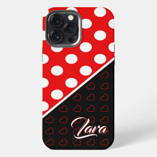 Custom Name Template Red Black White iPhone Cover