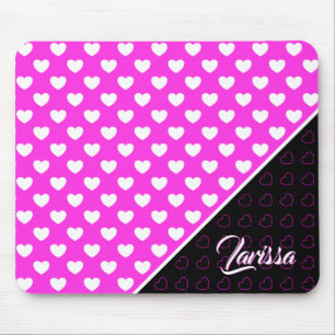 Custom Name Template, Striking Pink And Black Mouse Mat