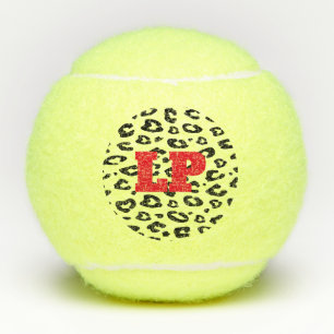 Custom name tennis balls with leopard pattern