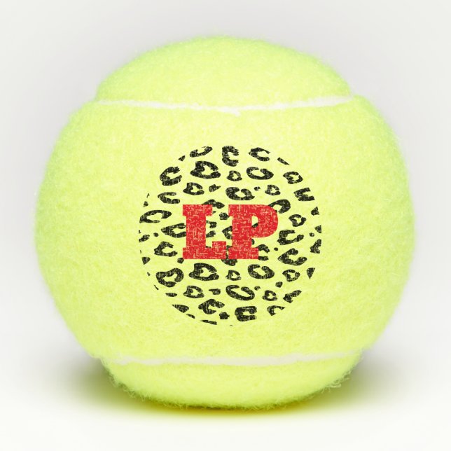 Custom name tennis balls with leopard pattern (Front)