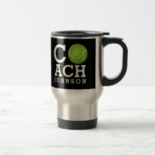 Custom Name Tennis Coach Travel Mug