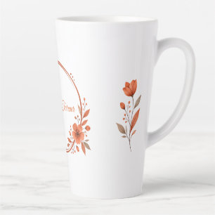 Custom Name Terracotta Floral Couple Gift Mug Cup