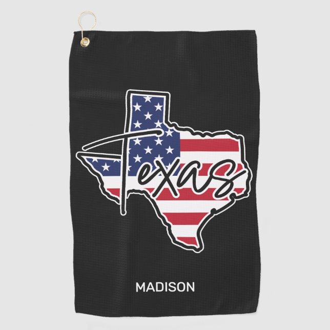 Custom Name Texas Golf Towel (Front)