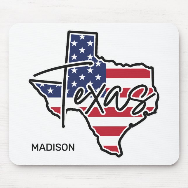 Custom Name Texas Mouse Mat (Front)