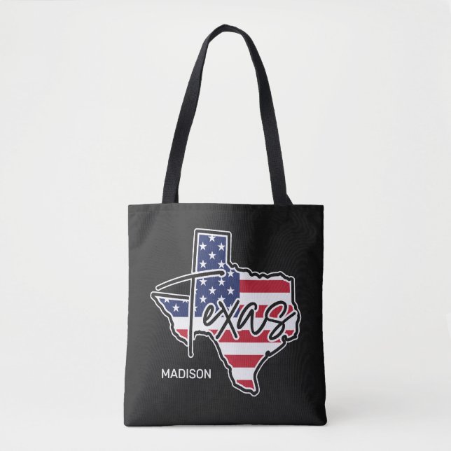 Custom Name Texas Tote Bag (Front)