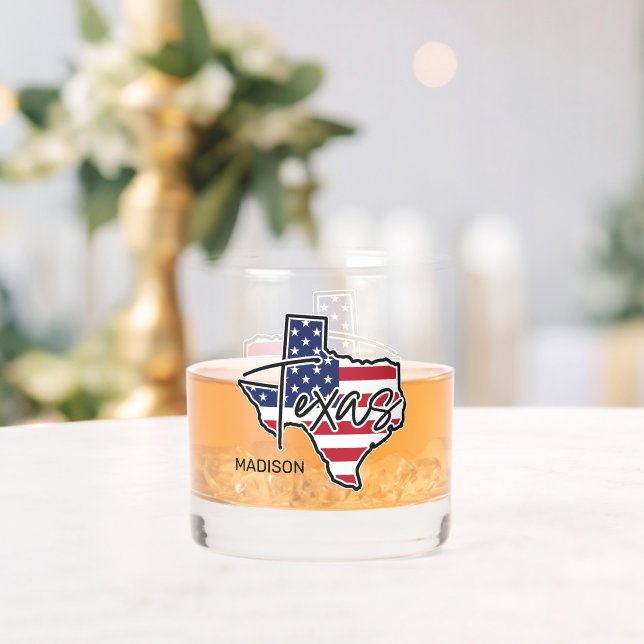 Custom Name Texas Whiskey Glass (Insitu (Wedding))