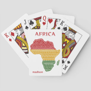Custom Name & Text Africa Playing Cards