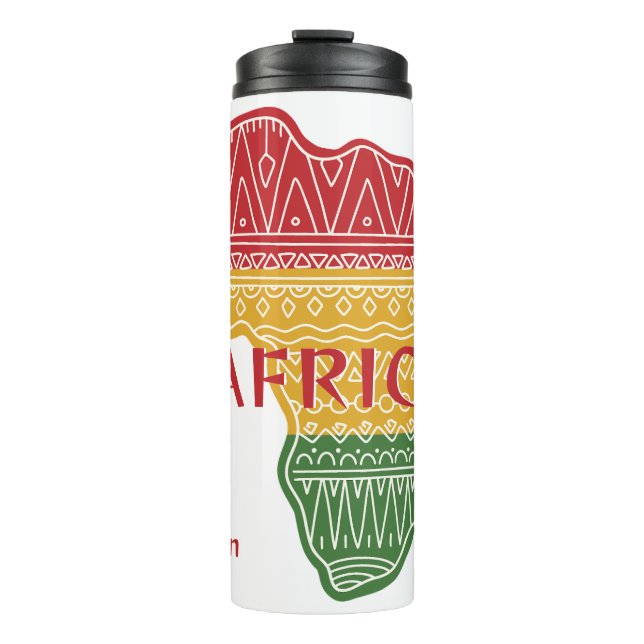Custom Name & Text Africa Thermal Tumbler (Front)