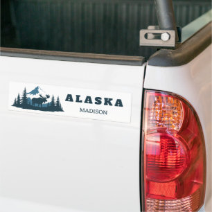 Custom Name & Text ALASKA Bumper Sticker
