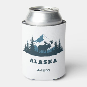 Custom Name & Text ALASKA Can Cooler