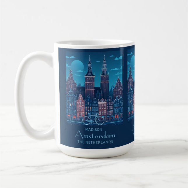 Custom Name / Text Amsterdam Coffee Mug (Left)