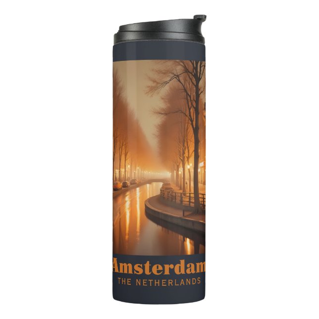 Custom Name / Text Amsterdam Thermal Tumbler (Rotated Left)