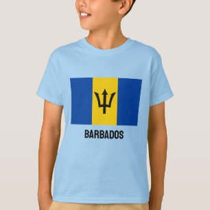 Custom Name & Text Barbados Flag T-Shirt