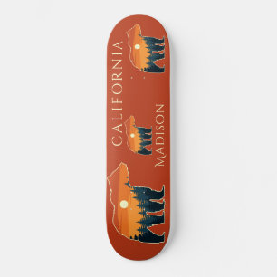 Custom name & text Bear Forest Skateboard