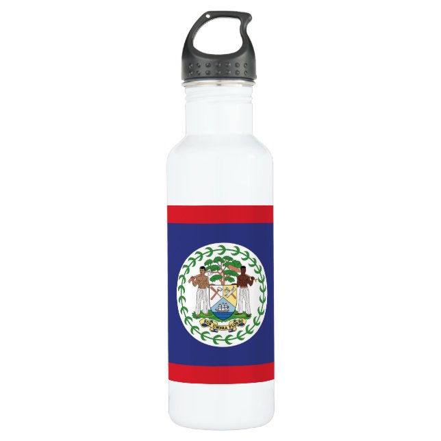 Custom Name & Text Belise Flag 710 Ml Water Bottle (Front)