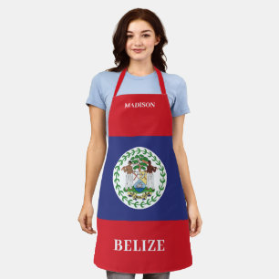 Custom Name & Text Belise Flag Apron