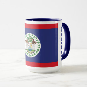 Custom Name & Text Belise Flag Mug