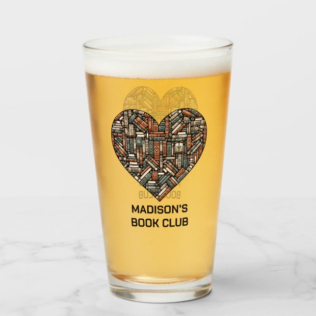 Custom Name / Text Book Lover's Glass (Back Filled)