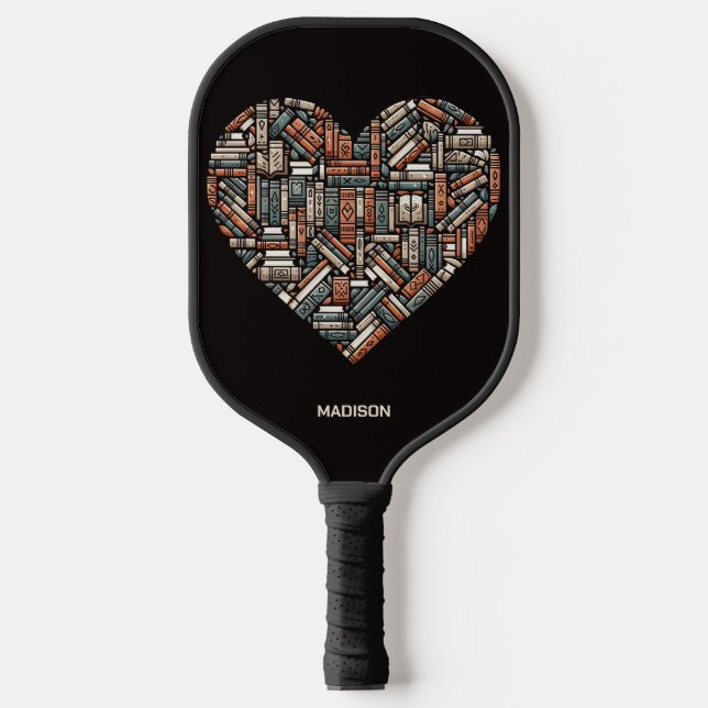 Custom Name / Text Book Lover's Pickleball Paddle (Front)