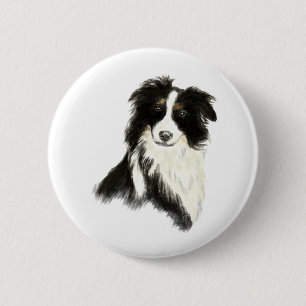 Custom Name text Border Collie Dog Pet 6 Cm Round Badge