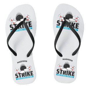 Custom Name & Text Bowling Strike Flip Flops