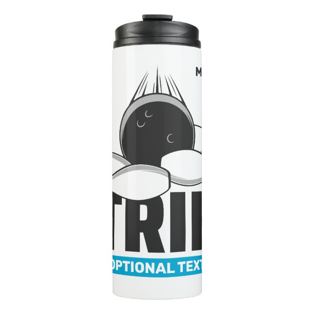 Custom Name & Text Bowling Strike Thermal Tumbler (Front)