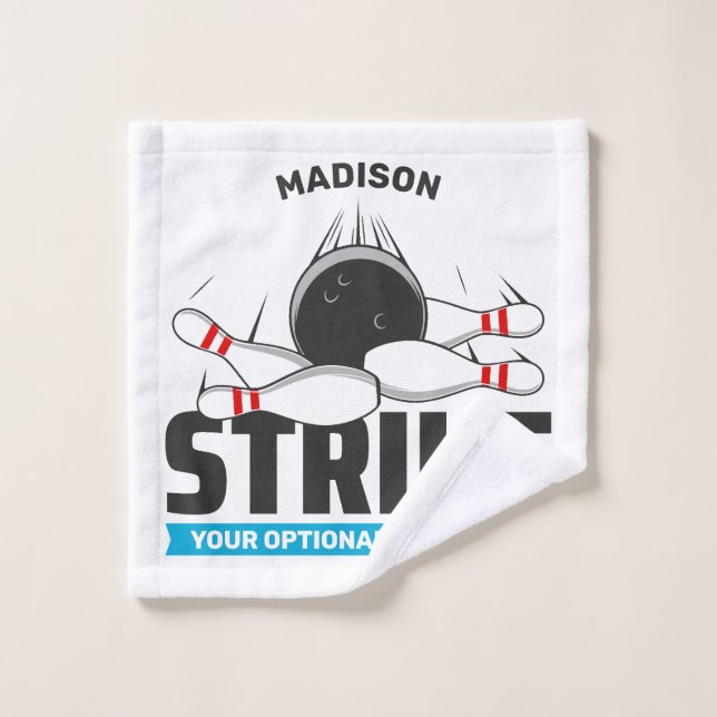 Custom Name & Text Bowling Strike Wash Cloth (Wash Cloth)